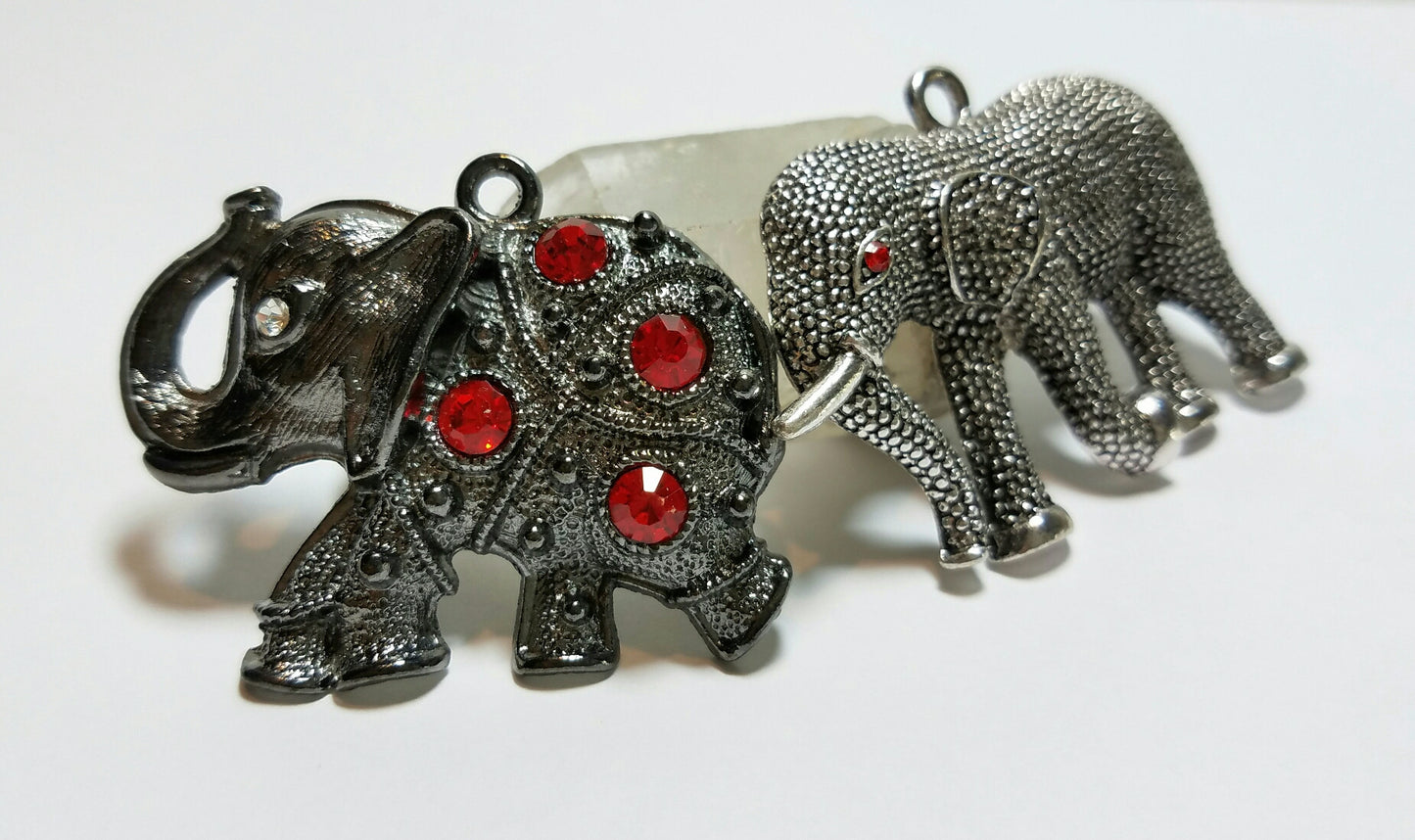2 Fancy Elephant Pendants-lot 3