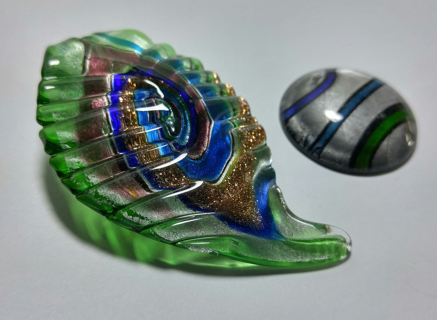 2 Lampwork Glass Pendants