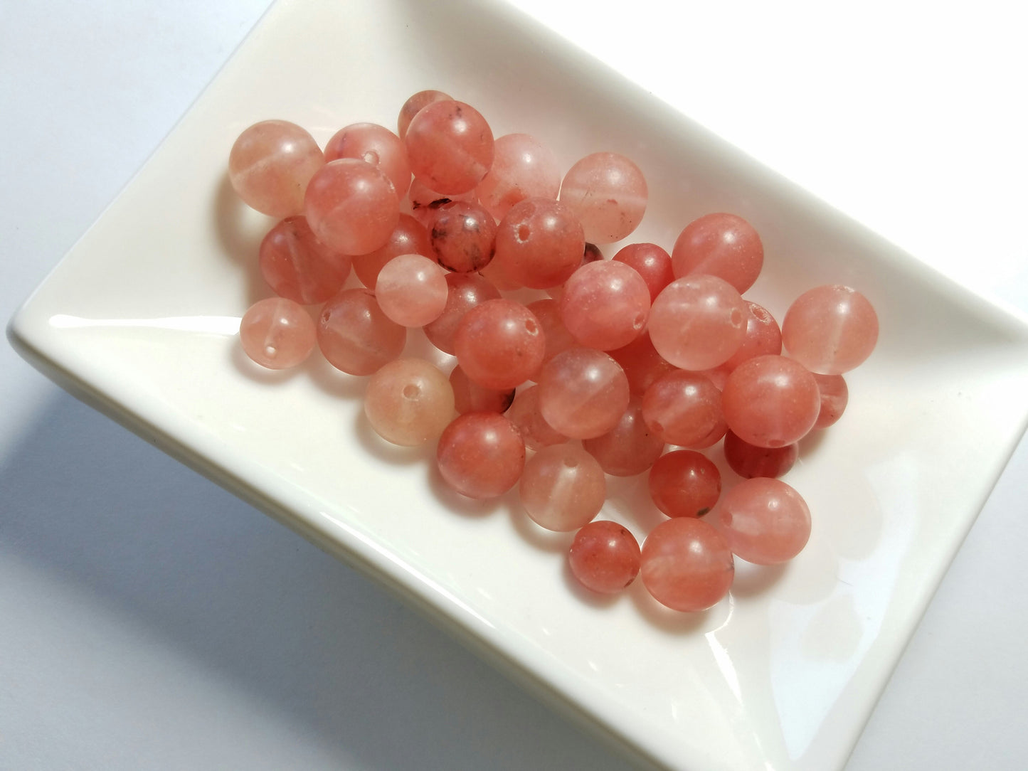Glass Cherry Quartz Beads