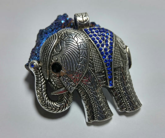 Large Fancy Jeweled Elephant Pendant