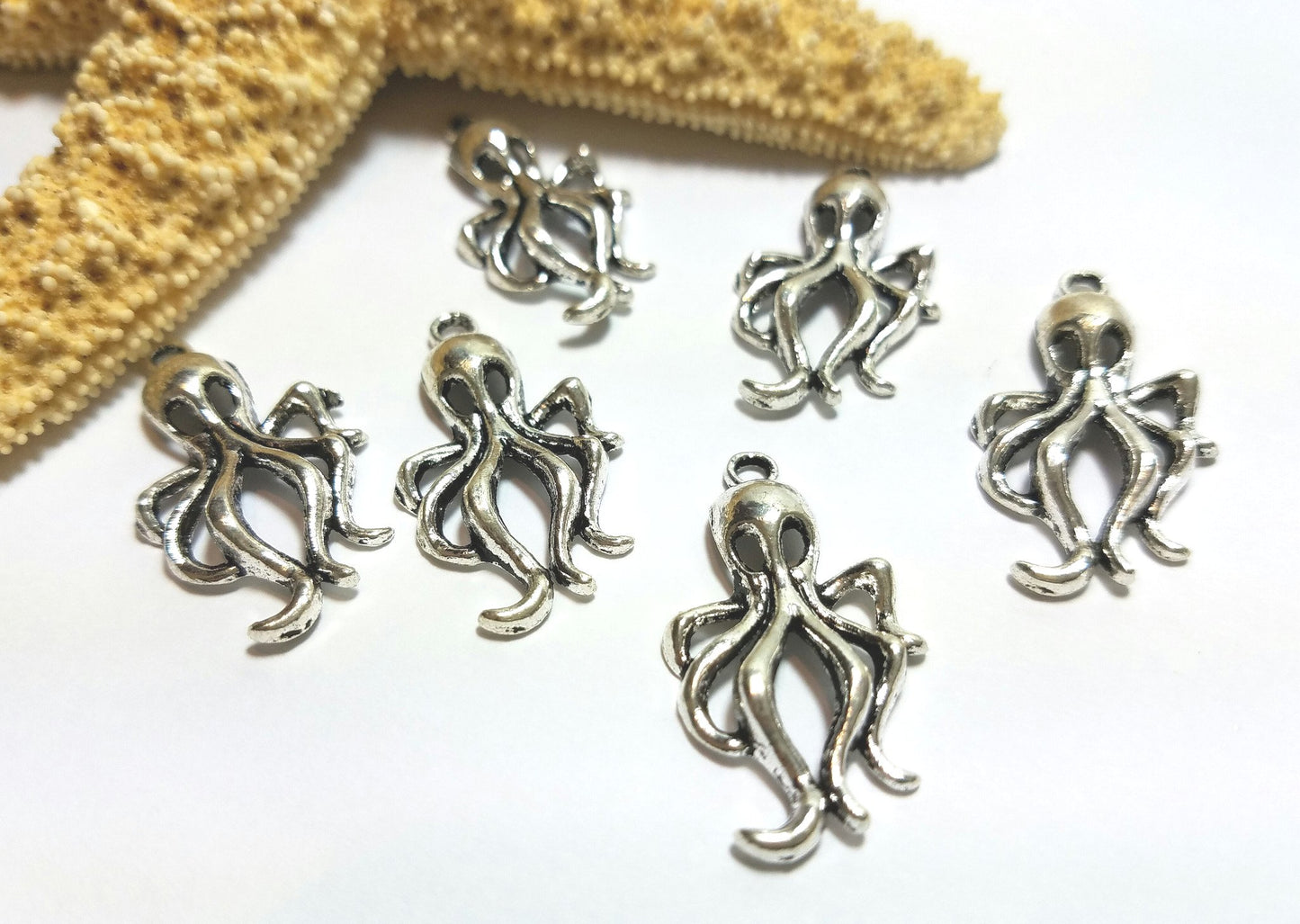 6 Octopus Charms