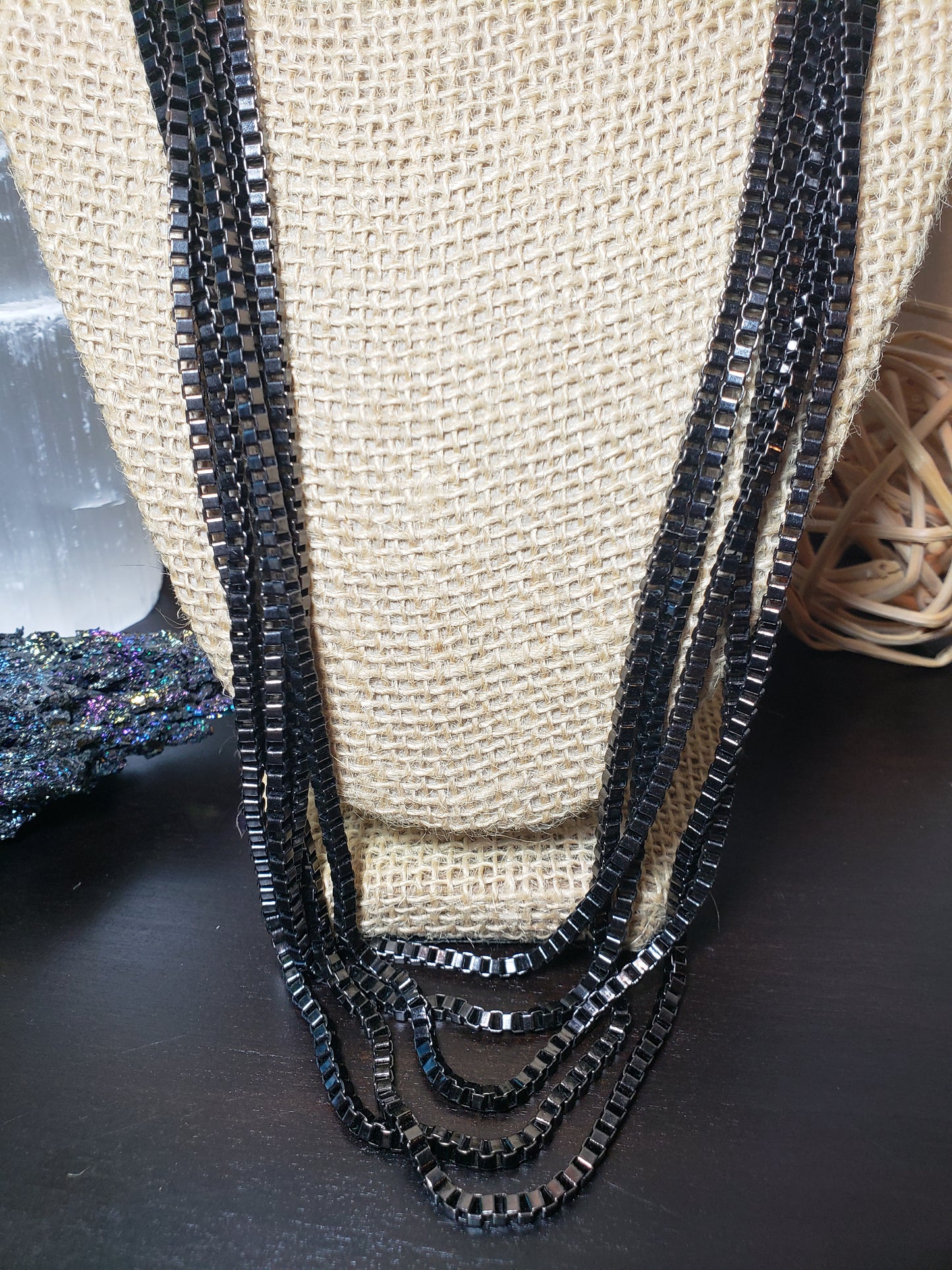 Slinky Black Chain Necklace