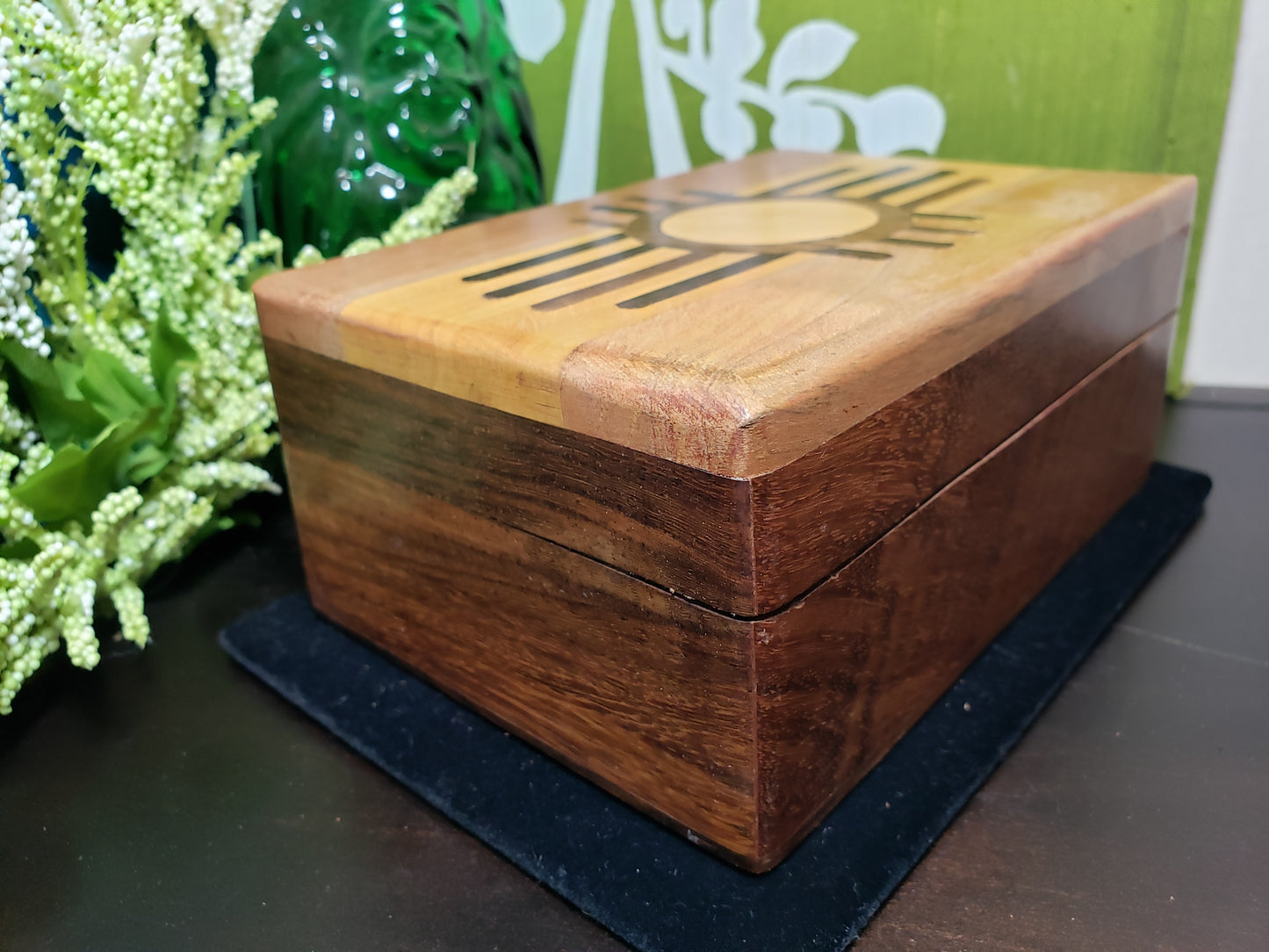 Zuni sun Wooden box