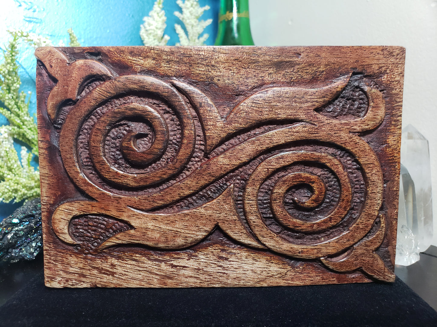 Ancient Spiral Carved Wooden Box