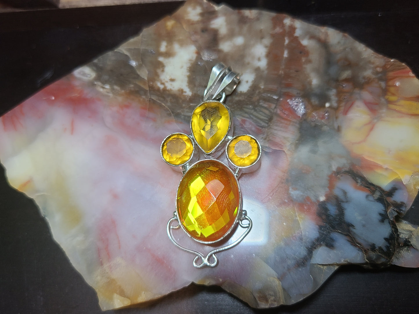 Faceted Yellow Topaz Pendant