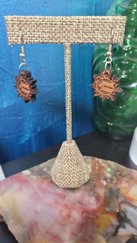 Wooden Earrings made in Puerto Rico