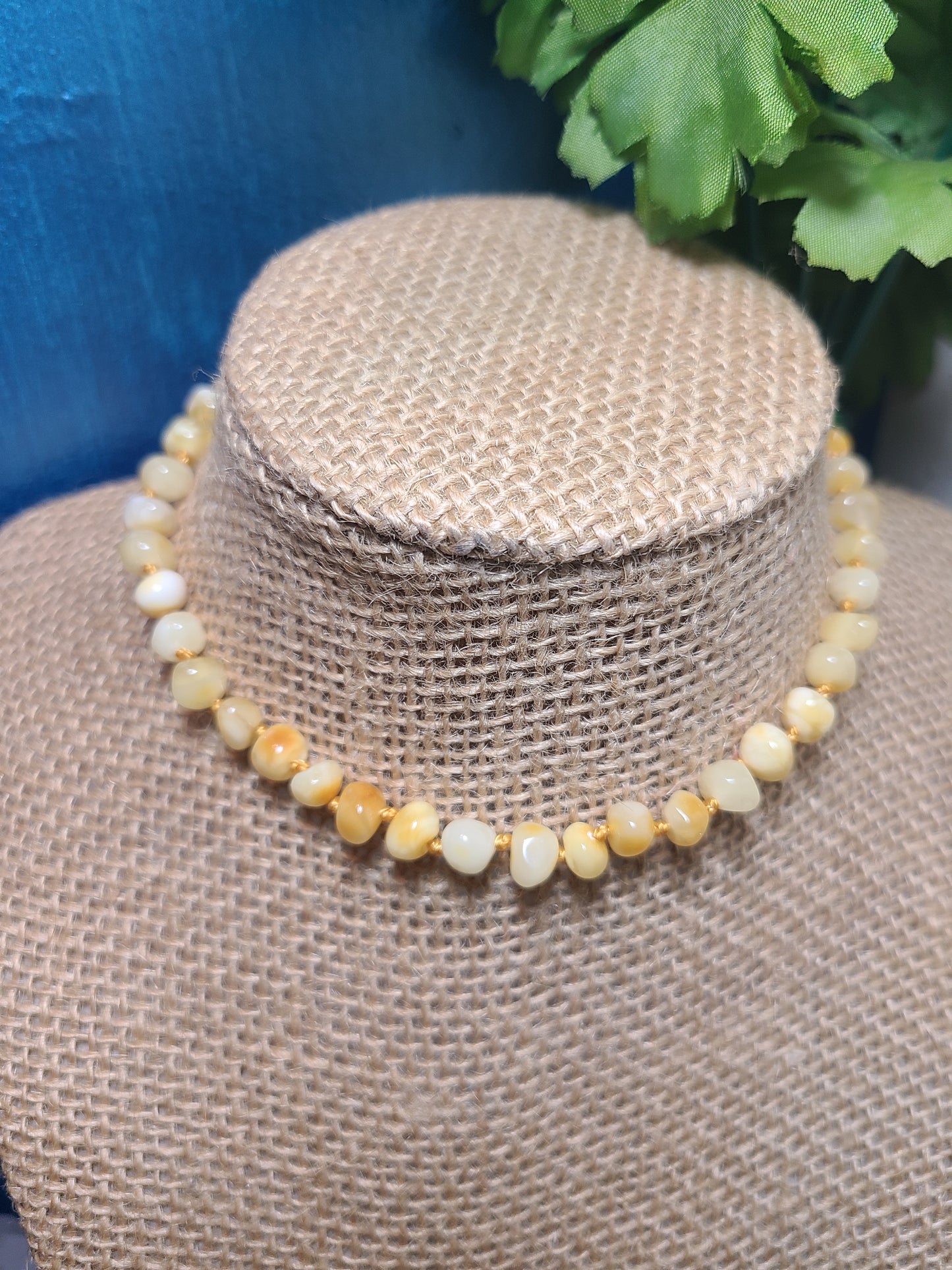 Amber Baby Necklace - opaque yellow
