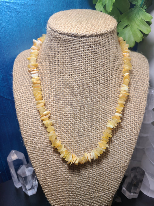Amber Necklace - opaque yellow