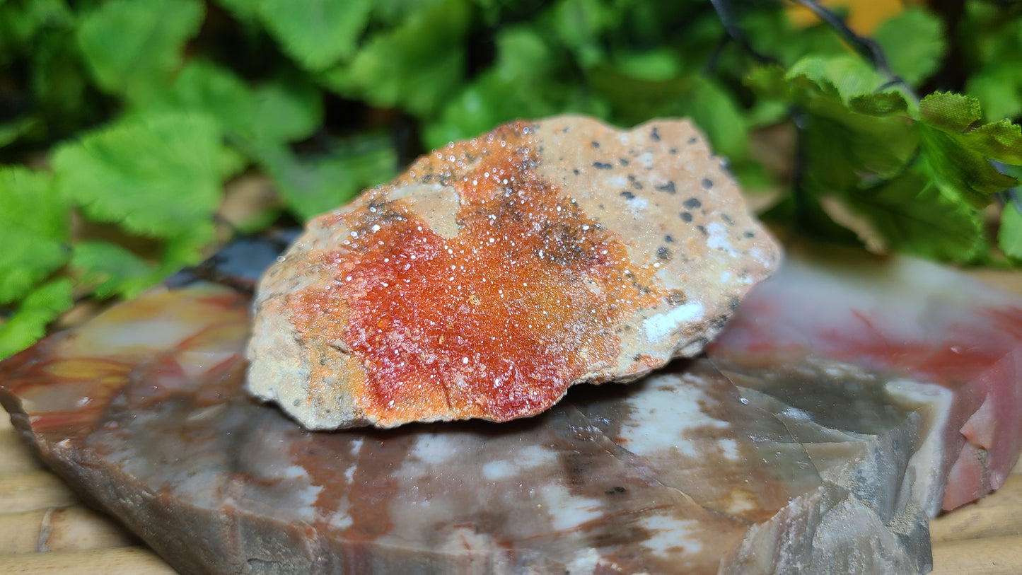 Vanadinite druzy on matrix