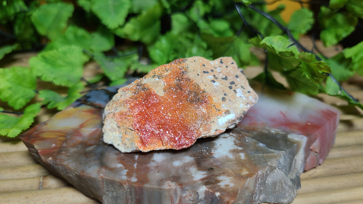 Vanadinite druzy on matrix