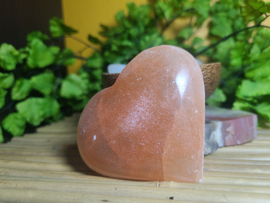 Large Peachy Selenite Heart