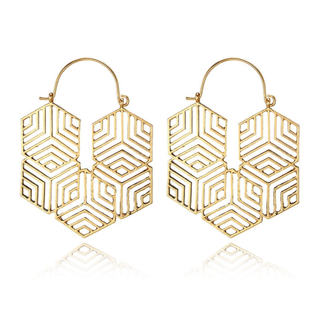 Hex -Gold Earrings