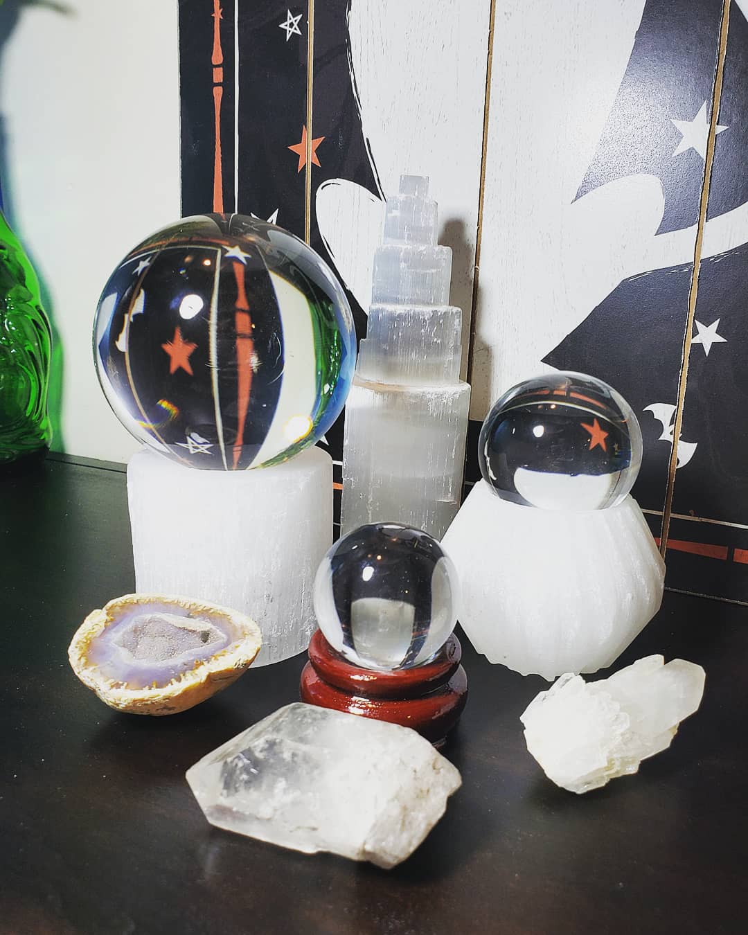 Glass Crystal Balls w/ stands