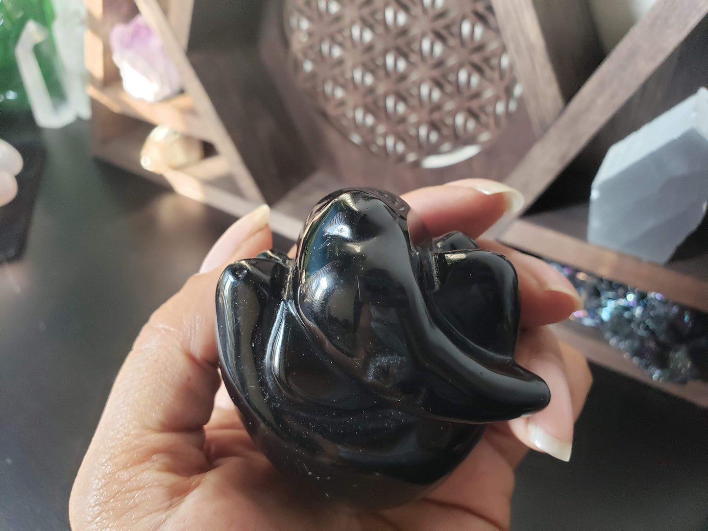 Human Heart Black Obsidian